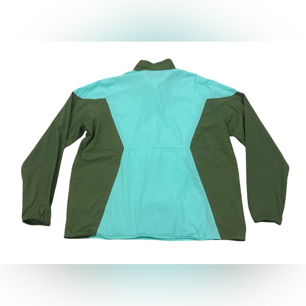 L.L. Bean Colorblock Nylon Anorak Pullover Jacket Green Teal XL Half Zip Hiking - Picture 6 of 12